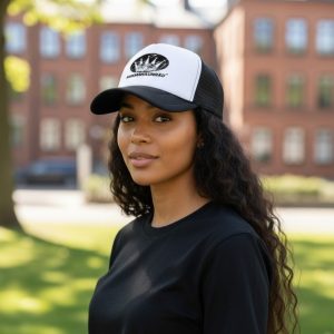 40. Kardaanikunkku - Snapback Trucker-lippis valko musta