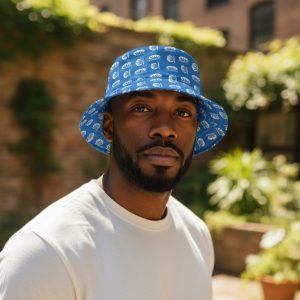 40. Kardaanikunkku - Kalastajanhattu, sini valkoinen (sublimaatiopainettu)